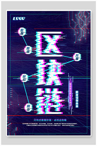 抖音风创意区块链海报