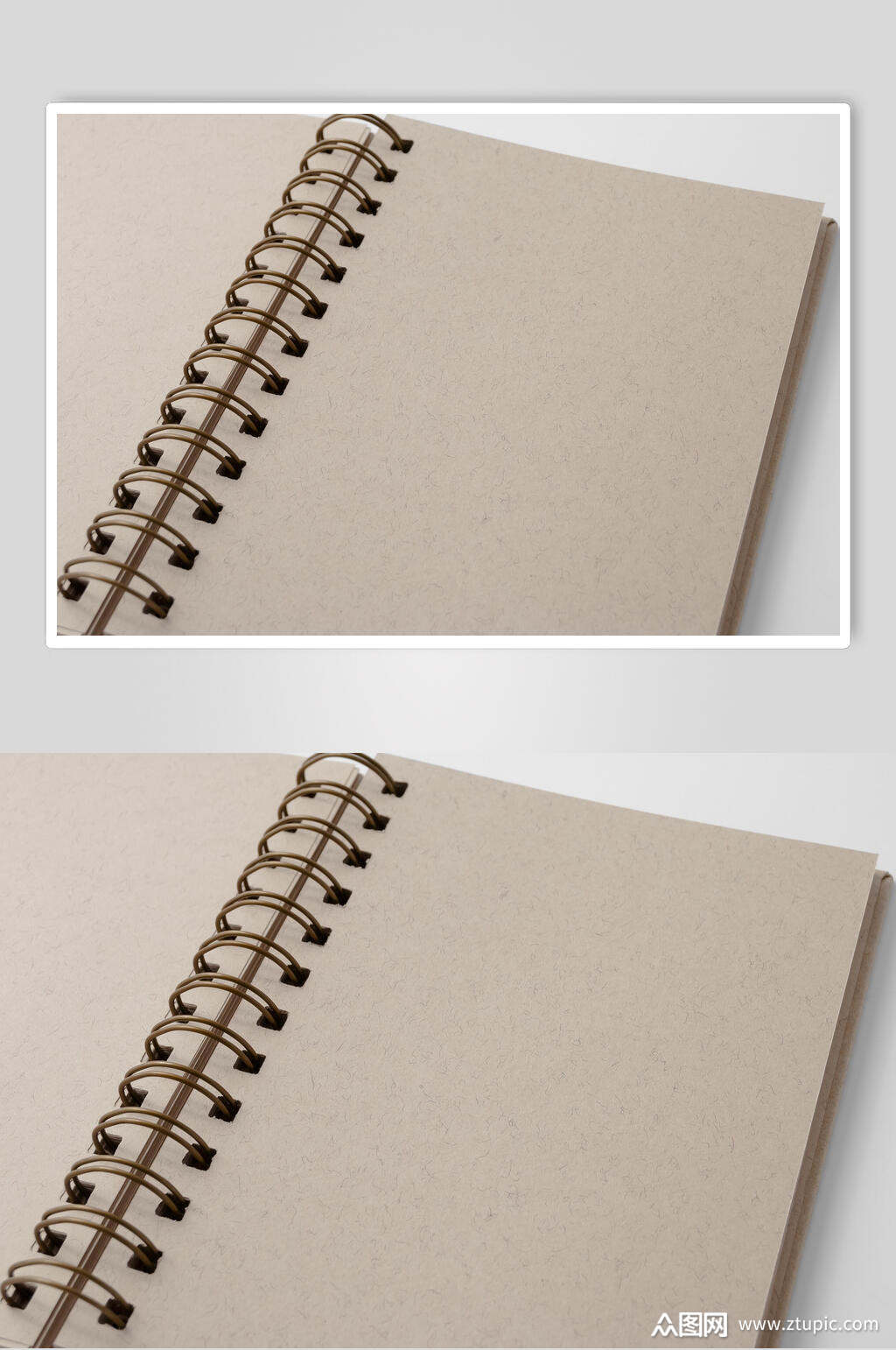 卡其色纯色笔记本样机设计素材
