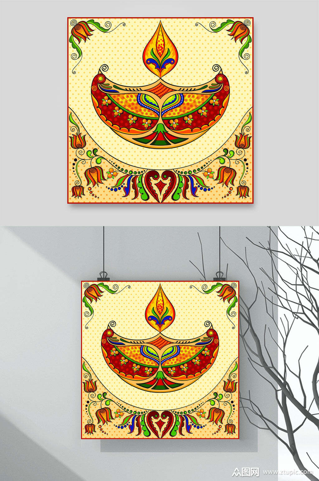 精致异域风情民族图案矢量素材