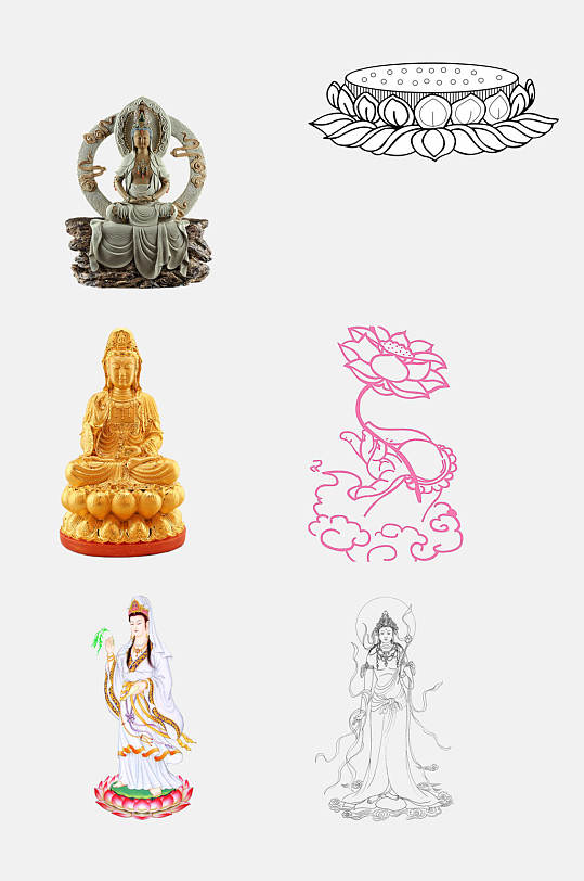 创意观音菩萨免抠设计元素