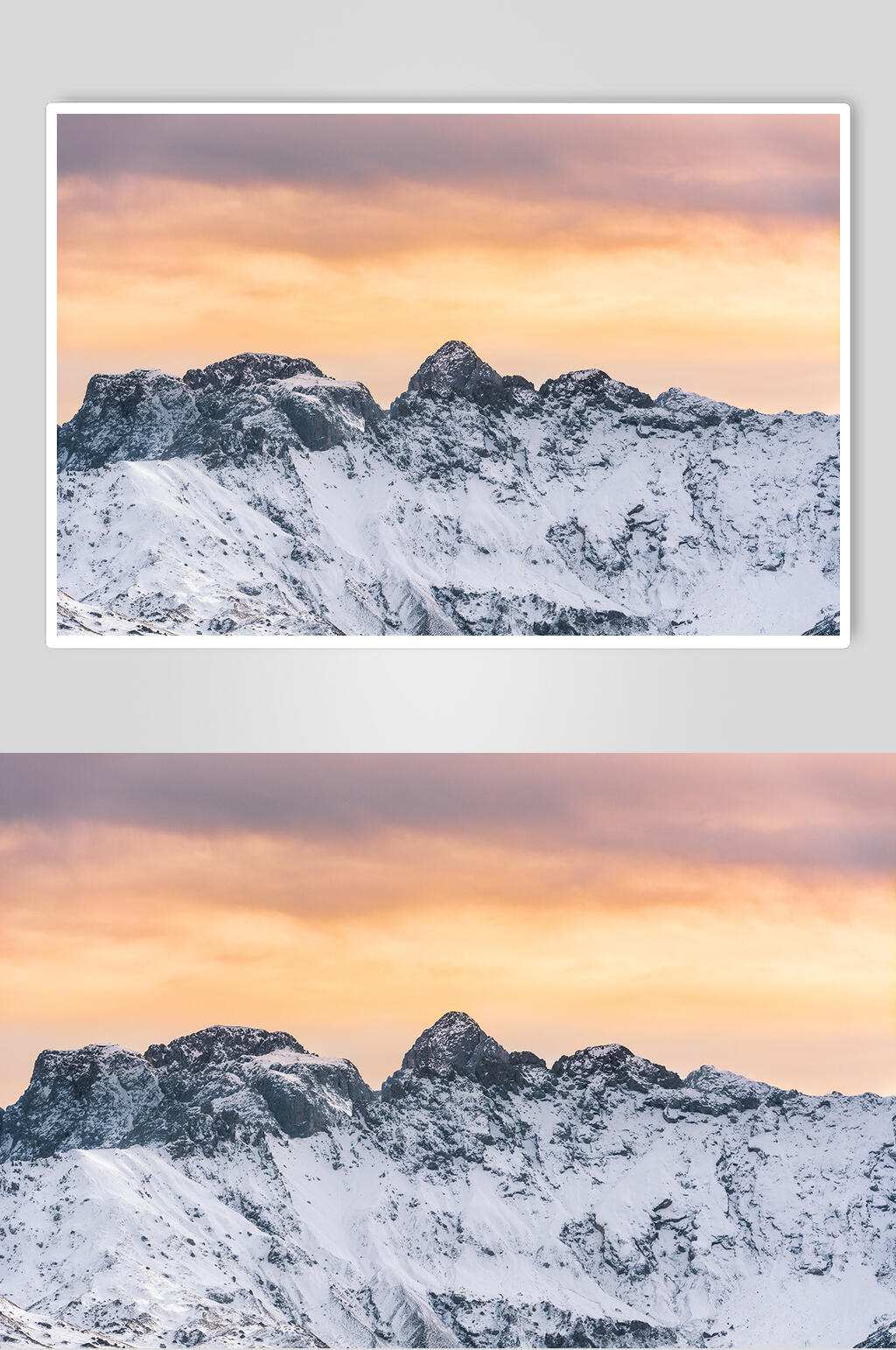 晚霞雪山风景图片素材