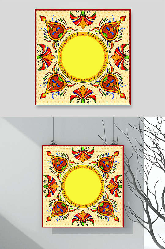 创意精致异域风情民族图案矢量素材