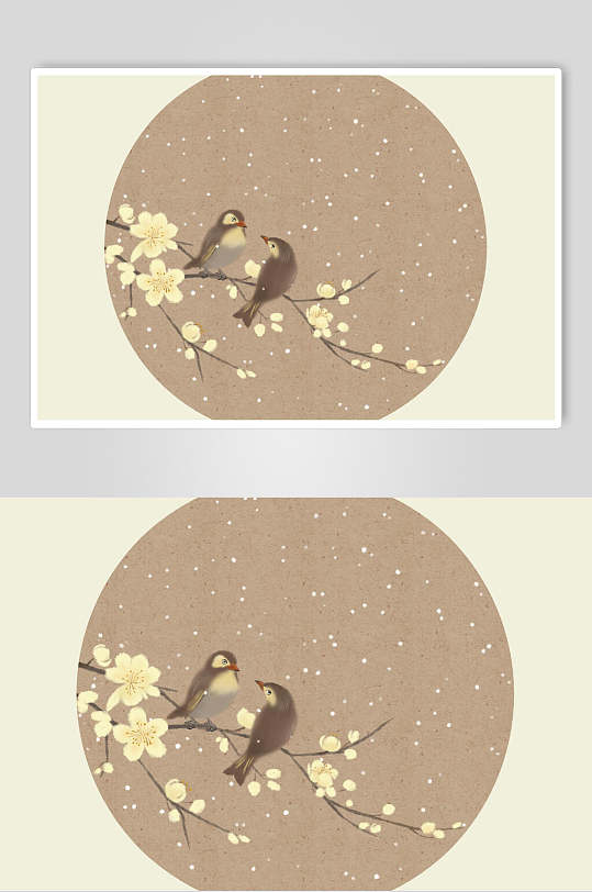 中国风鸟语花香花鸟工笔画