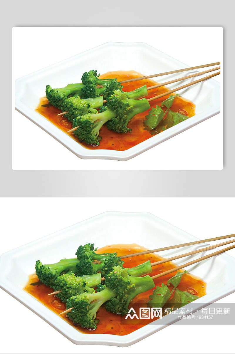 西蓝花烧烤串串美食高清图片素材