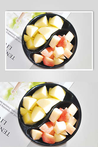 水蜜桃苹果美食摄影图片