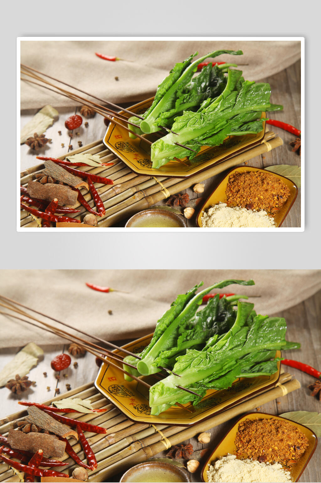 油麦菜烧烤串串美食摄影图片素材