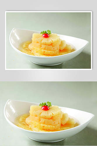 凤梨水果捞美食摄影图片