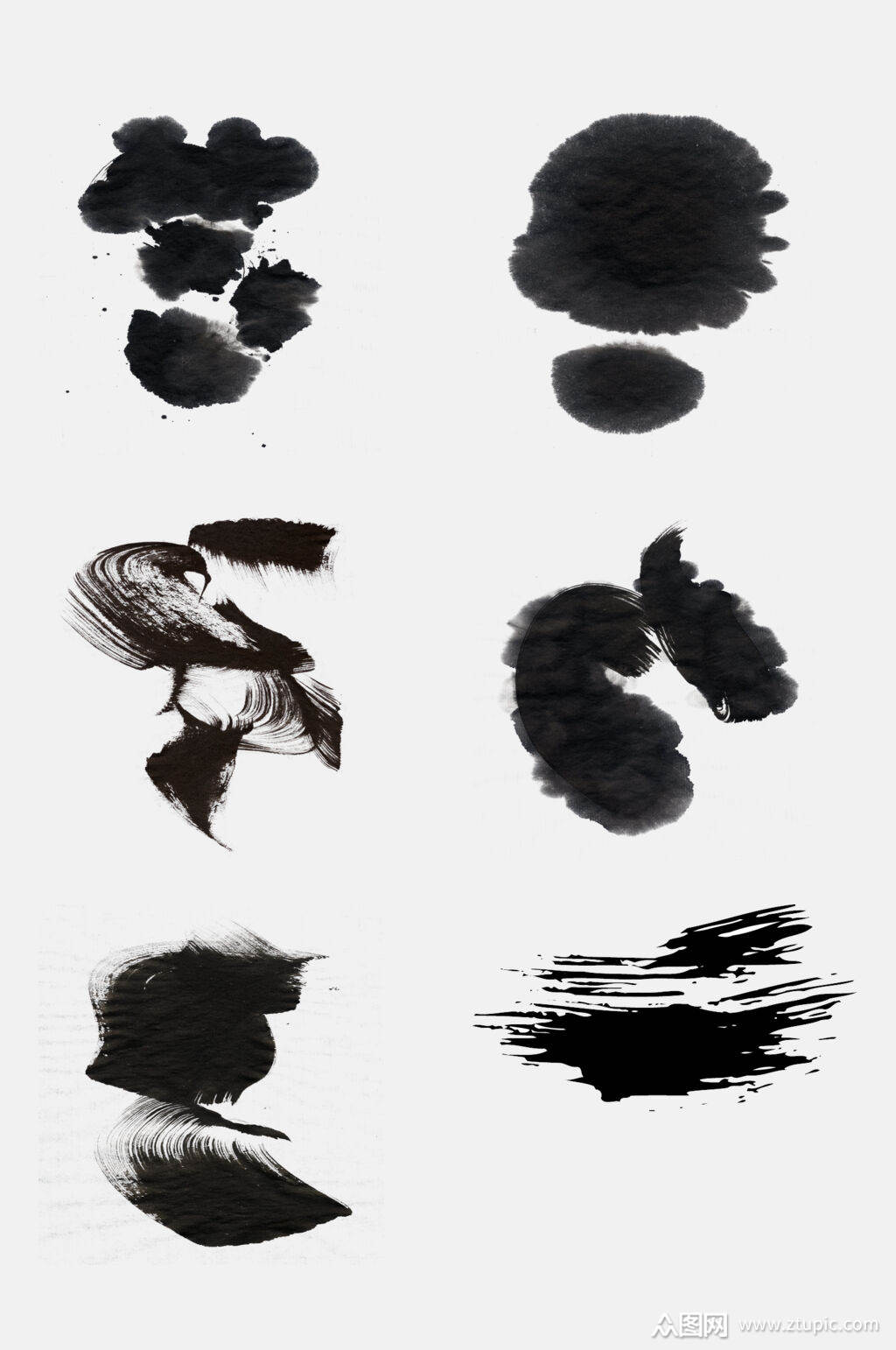 毛笔墨迹免抠设计元素墨团墨迹模板下载-编号1946743-众图网