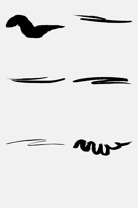 毛笔墨迹免抠设计元素细纹波浪云纹