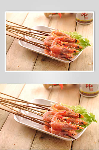 红虾烧烤串串美食图片