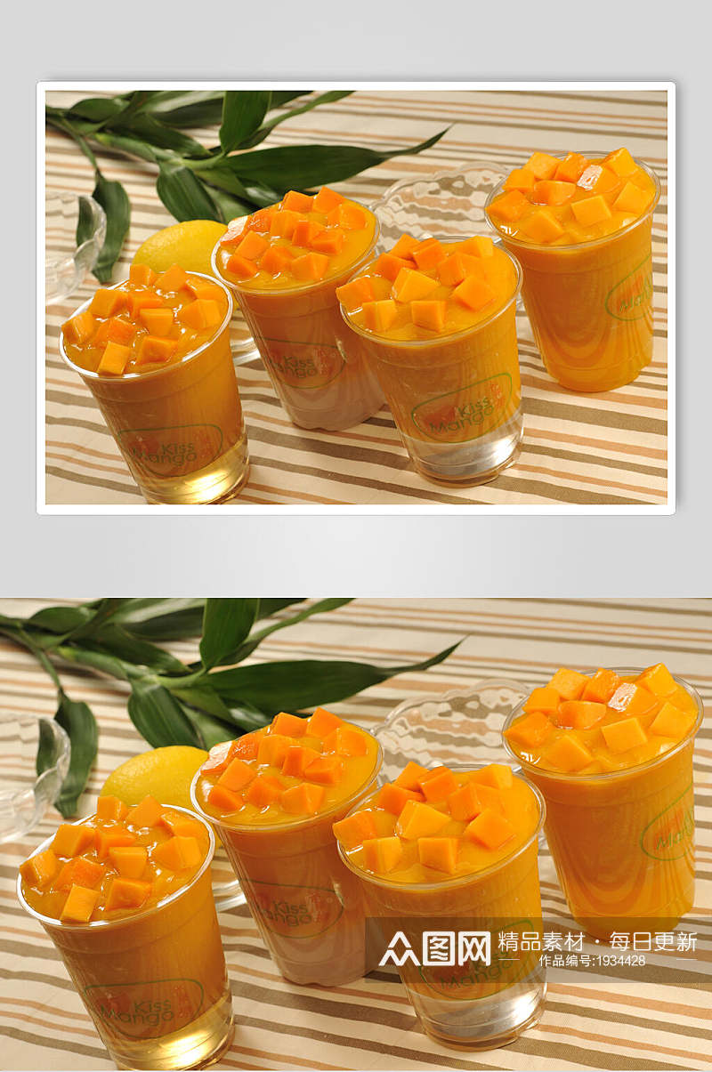 芒果饮料奶茶水果捞美食摄影图片素材