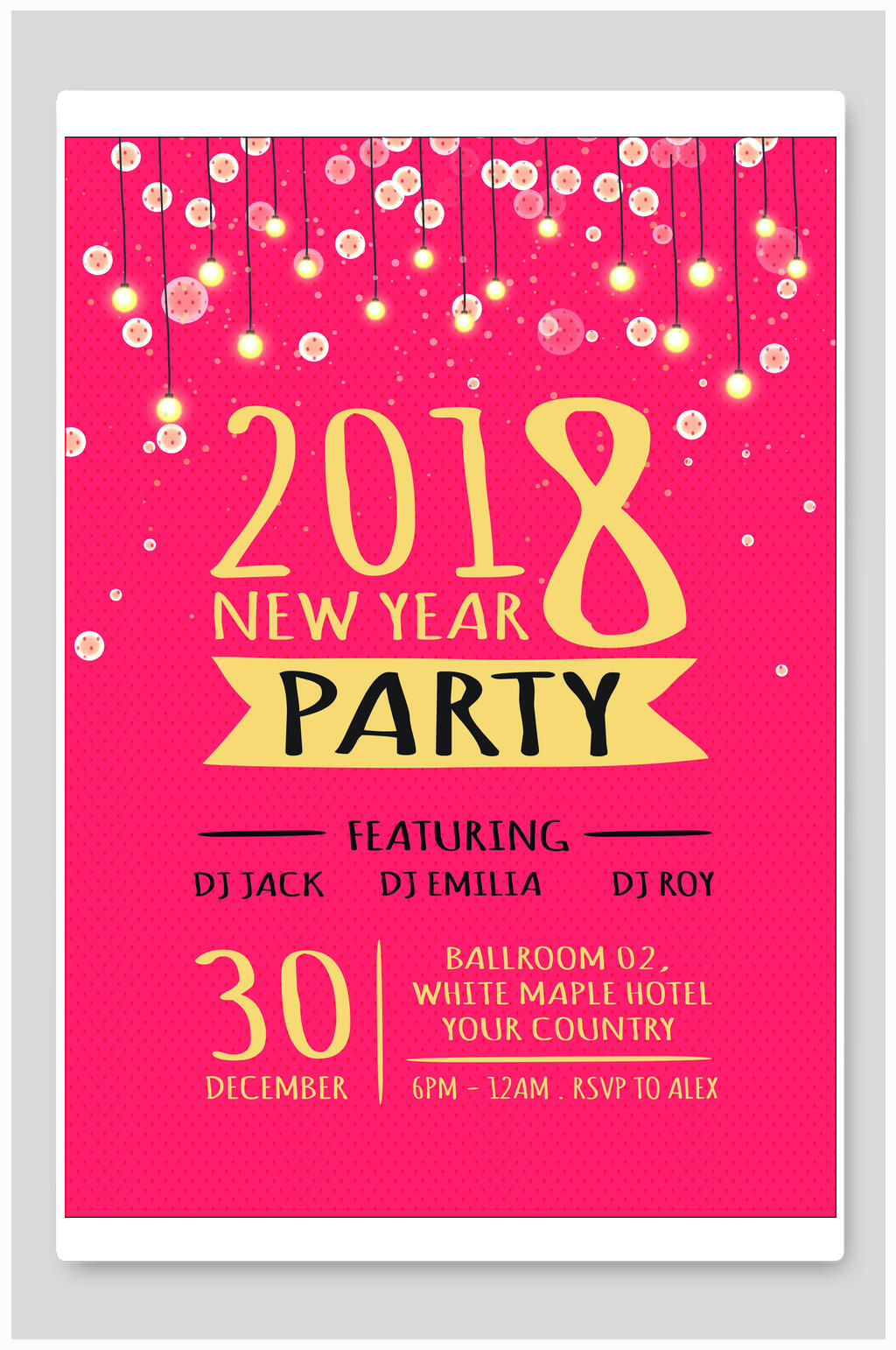 新年快乐派对新年矢量海报素材