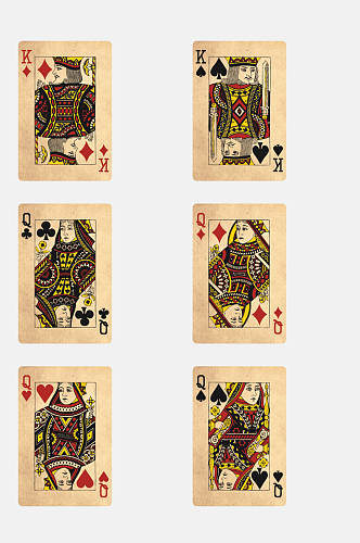 人物扑克牌免抠设计元素