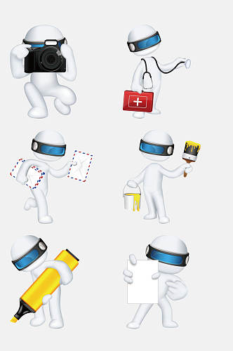 科技感卡通医护人员免抠设计元素
