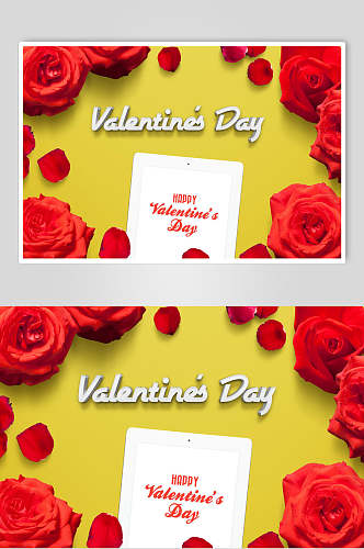玫瑰花卡片造型情人节设计素材