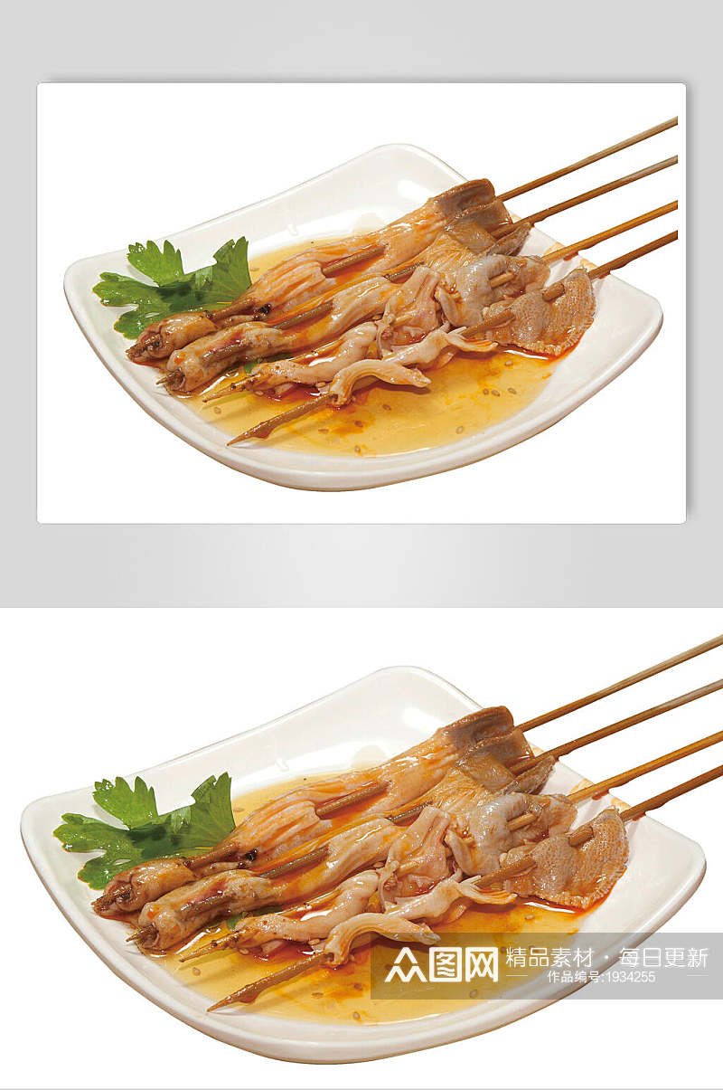 鸭肠烧烤串串美食图片素材