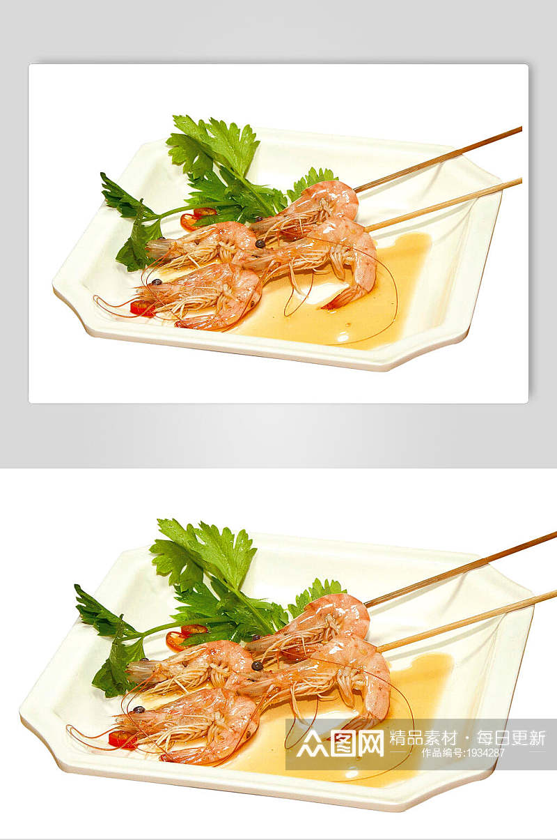 新鲜海鲜大虾烧烤串串美食图片素材