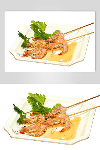 新鲜海鲜大虾烧烤串串美食图片