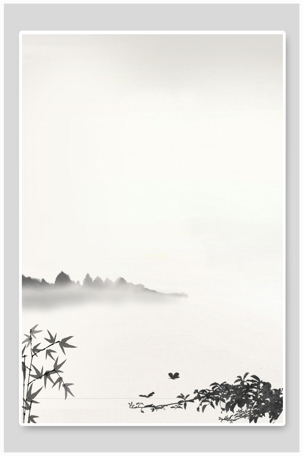 纯黑白色中国水墨山水简约背景模板下载 编号 众图网