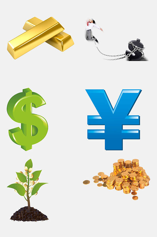金融钱财免抠设计元素钱币美元符号