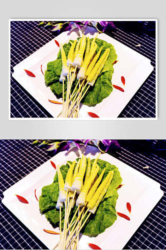 新鲜竹笋烧烤串串美食图片
