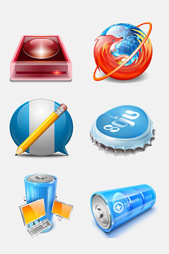 蓝色电池软件图标免抠设计元素