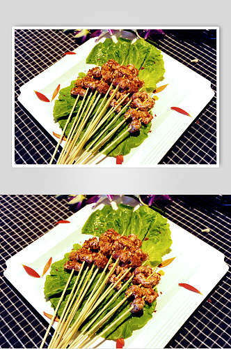 生菜荤菜烧烤串串美食图片