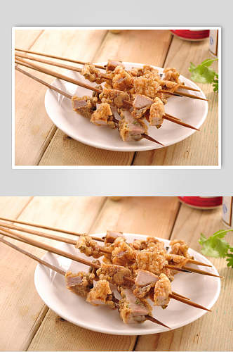 鸡肉烧烤串串美食图片