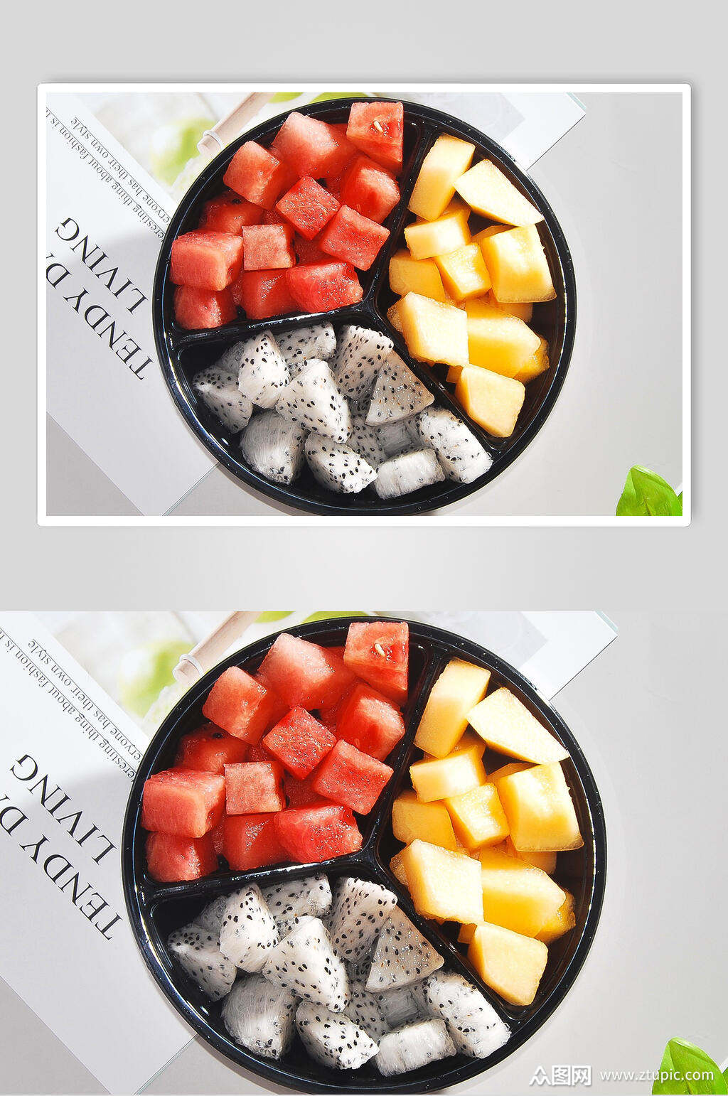 西瓜哈密瓜火龙果美食摄影图片素材