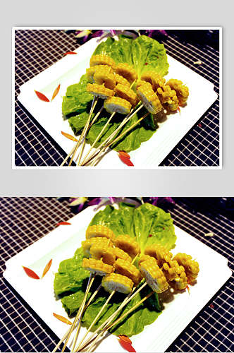 玉米烧烤串串美食图片