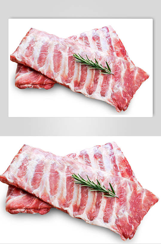 肥瘦相间排骨猪肉美食摄影图片