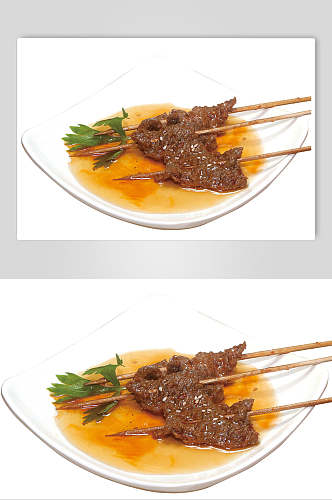 美味牛肉烧烤串串美食图片