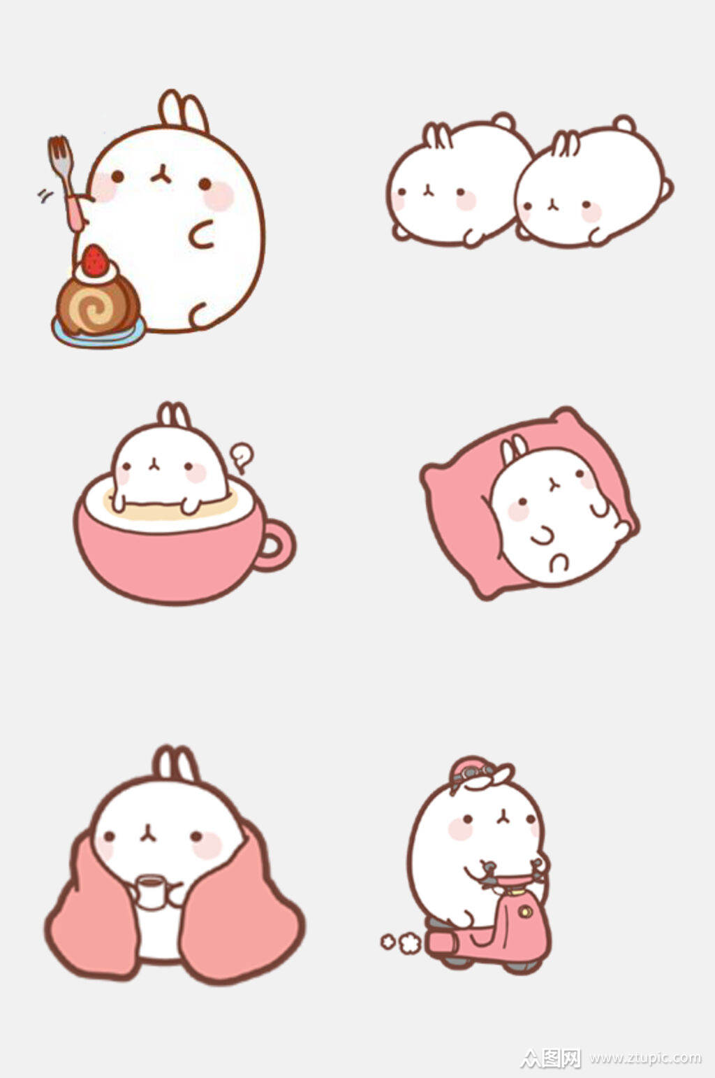 粉色可爱兔子免抠设计元素素材