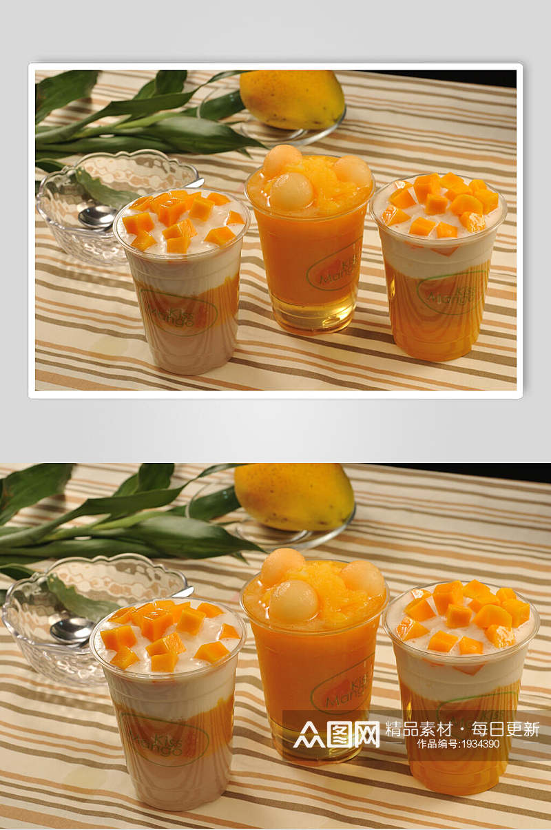 芒果奶茶水果捞美食摄影图片素材