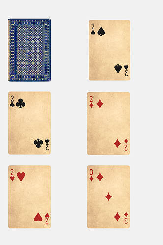玩具扑克牌免抠设计元素