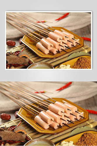 火腿肠烧烤串串美食图片