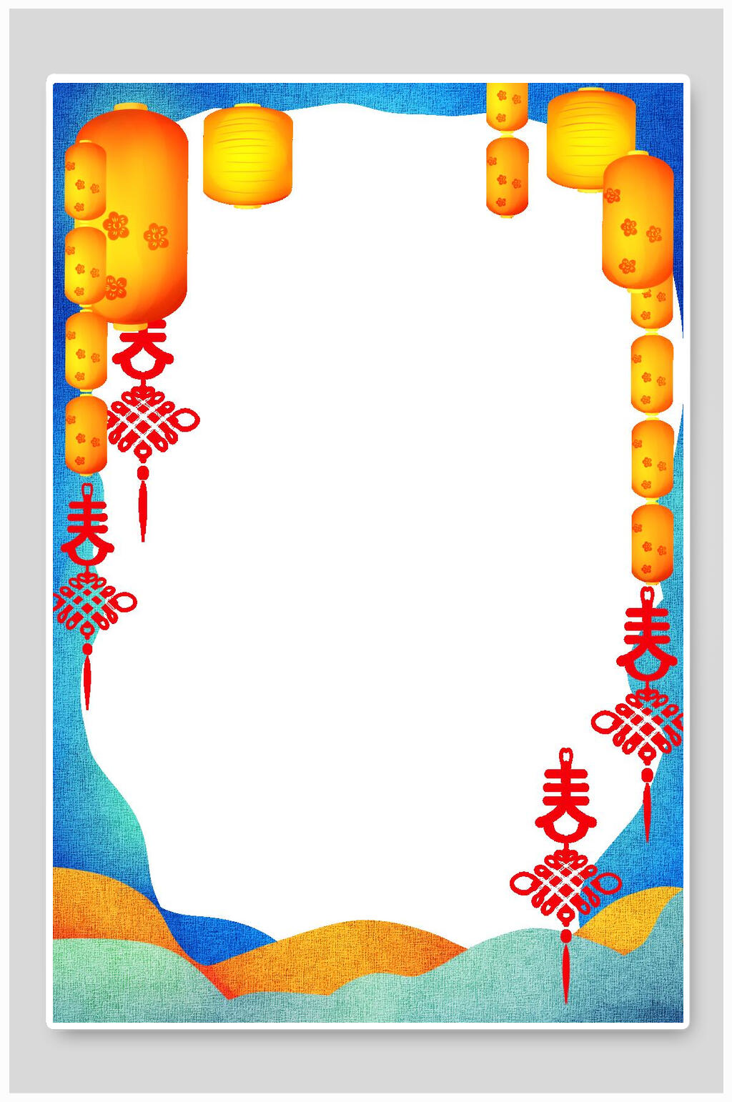 中国风背景灯笼吉祥福免抠背景素材