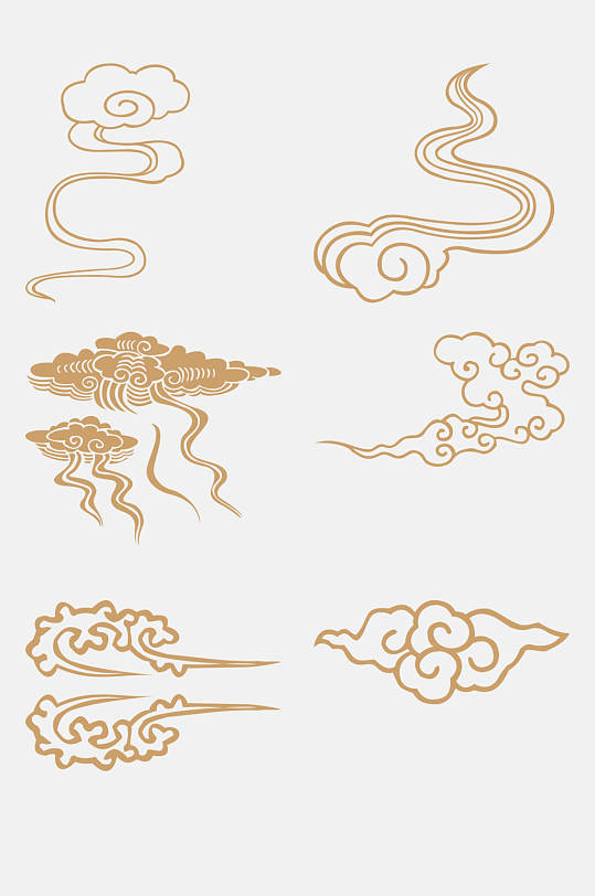 祥云云古风中国风线性流云免扣元素备云流云中式祥云免抠元素立即下载