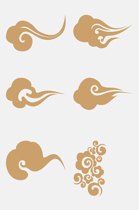 备云流云中式祥云免抠元素