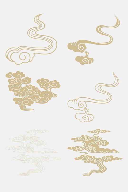 流云备云祥云免抠设计元素