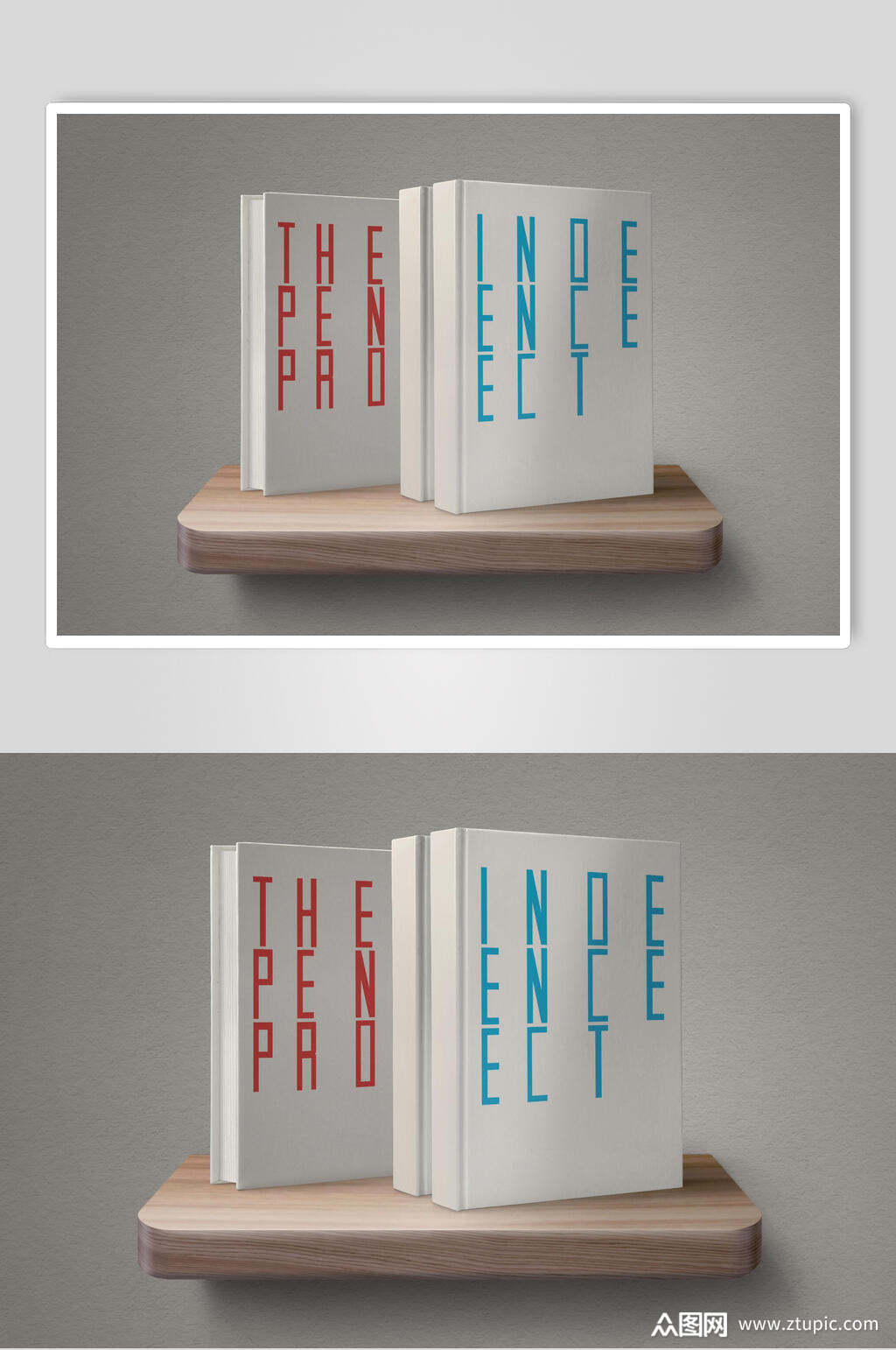 简洁书籍画册样机贴图效果图