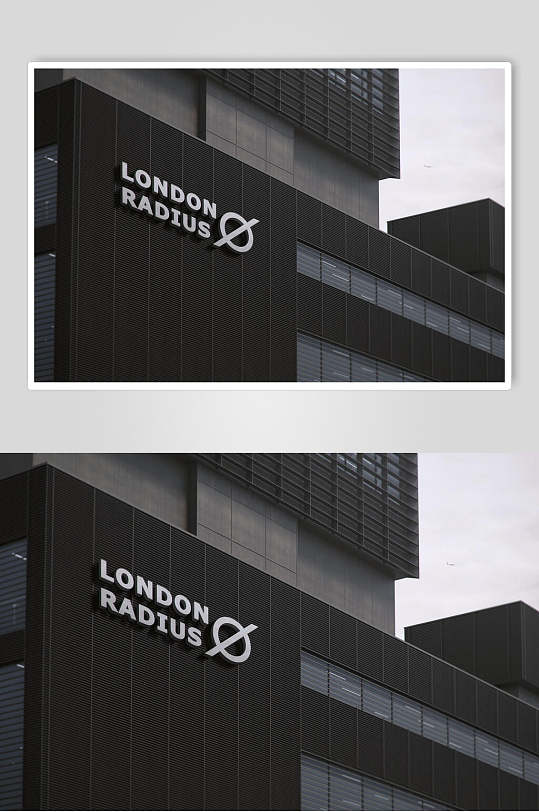 简洁黑色企业楼面LOGO展示样机效果图-众图网