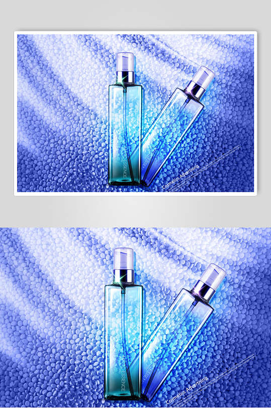 蓝色高端绚丽化妆品海报