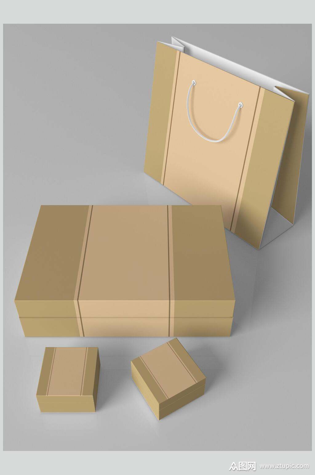 极简茶叶茶具包装整套vi样机贴图效果图素材