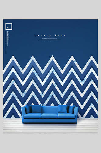 蓝色高端沙发海报背景设计