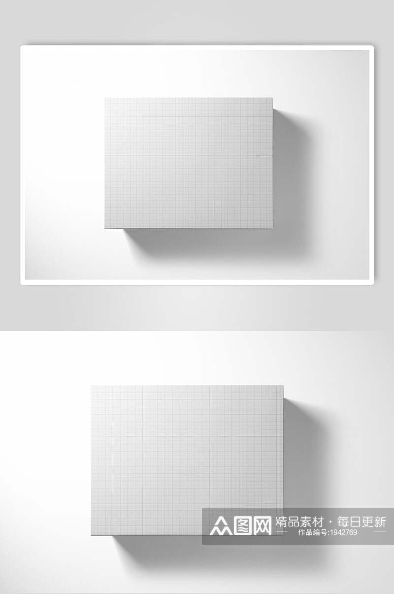 白色高端磁性礼盒包装样机效果图素材