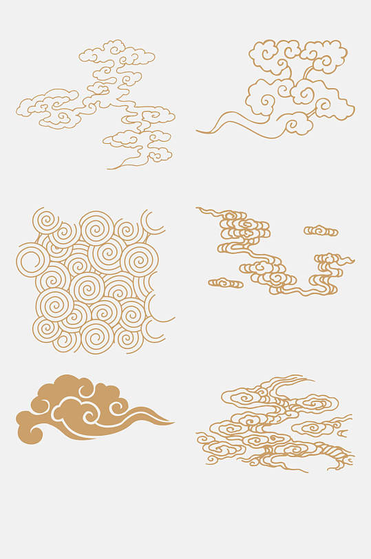 备云流云中式祥云免抠元素