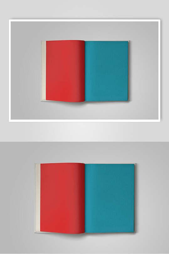 纯彩色书籍画册样机贴图效果图