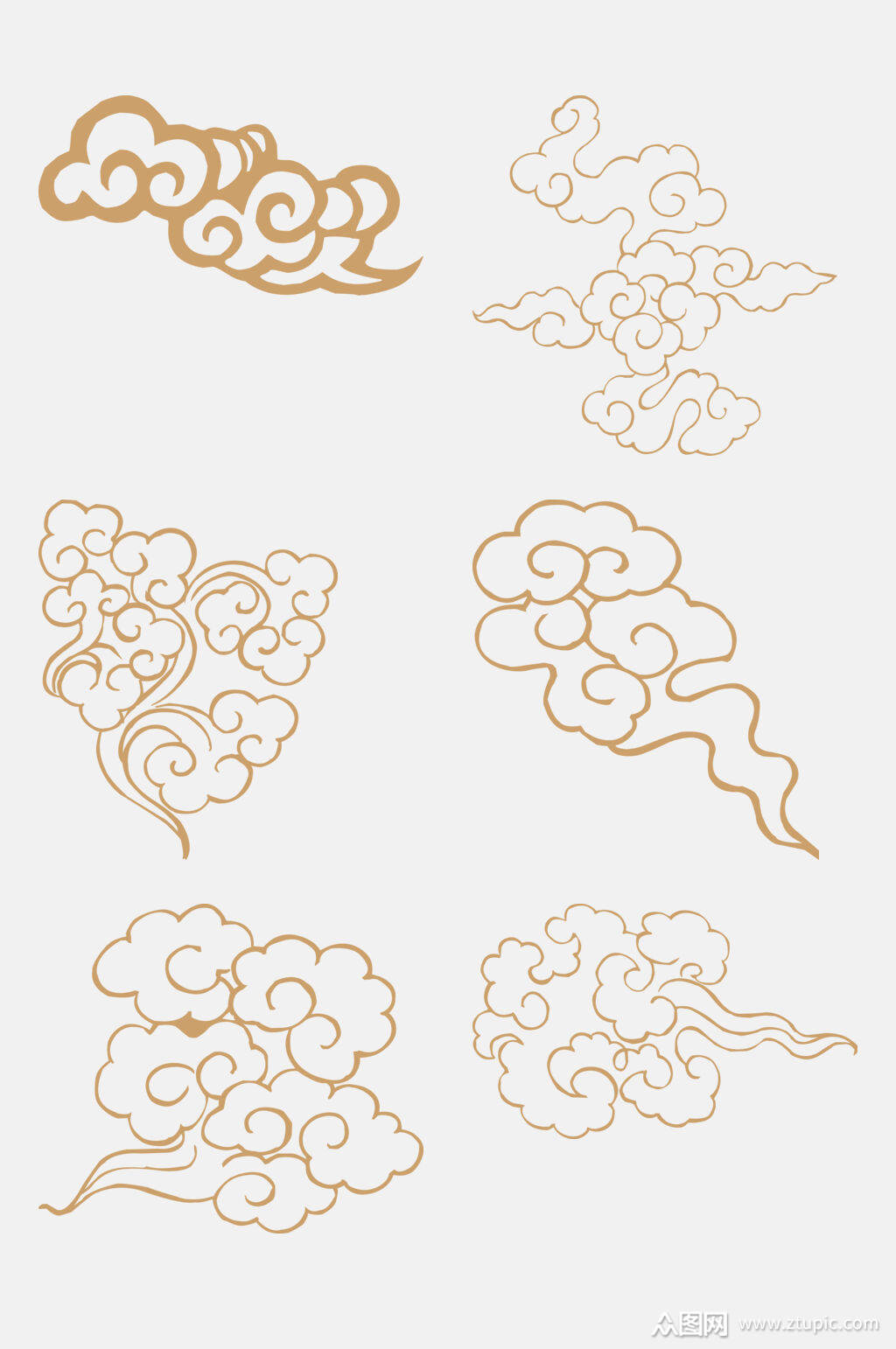 流云备云中式祥云免抠元素