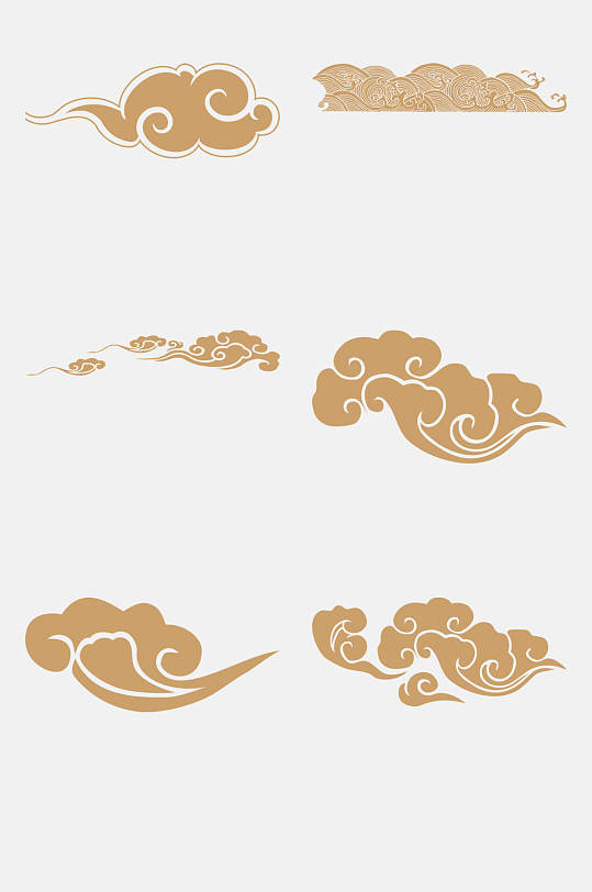 备云流云中式祥云免抠元素